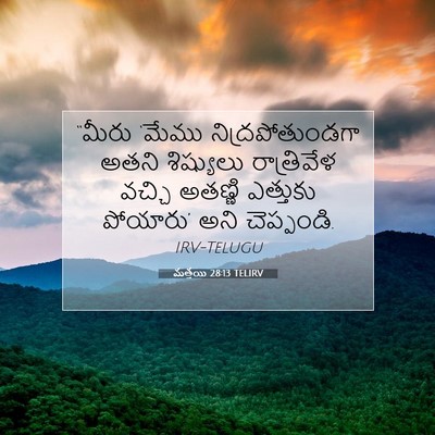 Picture 07 - మత్తయి 28:13 TELIRV - “మీరు ‘మేము - Bible Verse Picture