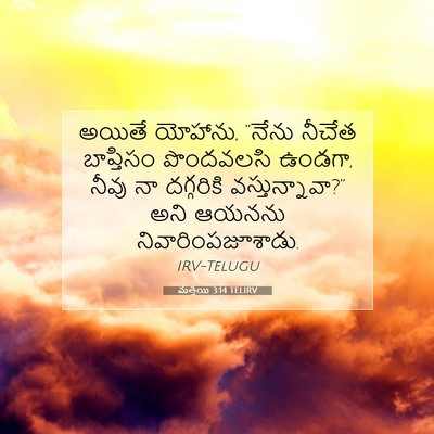 Picture 07 - మత్తయి 3:14 TELIRV - అయితే యోహాను, - Bible Verse Picture