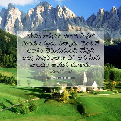 Picture 07 - మత్తయి 3:16 TELIRV - యేసు బాప్తిసం - Bible Verse Picture