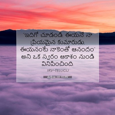 Picture 07 - మత్తయి 3:17 TELIRV - “ఇదిగో చూడండి, - Bible Verse Picture