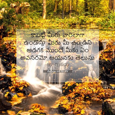 Picture 07 - మత్తయి 6:8 TELIRV - కాబట్టి మీరు - Bible Verse Picture