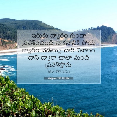 Picture 07 - మత్తయి 7:13 TELIRV - ఇరుకు ద్వారం - Bible Verse Picture
