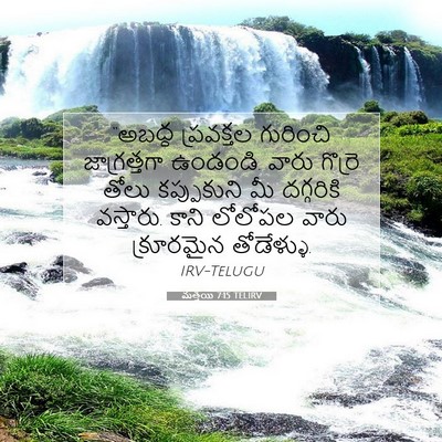 Picture 07 - మత్తయి 7:15 TELIRV - “అబద్ధ ప్రవక్తల - Bible Verse Picture