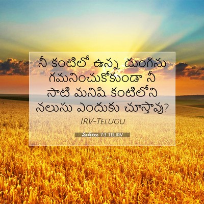 Picture 07 - మత్తయి 7:3 TELIRV - నీ కంటిలో ఉన్న - Bible Verse Picture