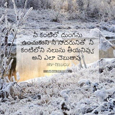 Picture 07 - మత్తయి 7:4 TELIRV - నీ కంటిలో దుంగను - Bible Verse Picture