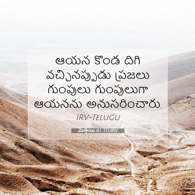 Picture 07 - మత్తయి 8:1 TELIRV - ఆయన కొండ దిగి - Bible Verse Picture