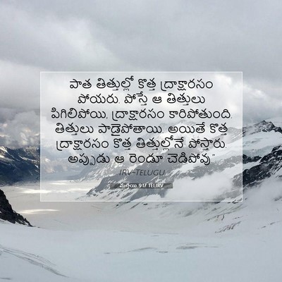 Picture 07 - మత్తయి 9:17 TELIRV - పాత తిత్తుల్లో - Bible Verse Picture