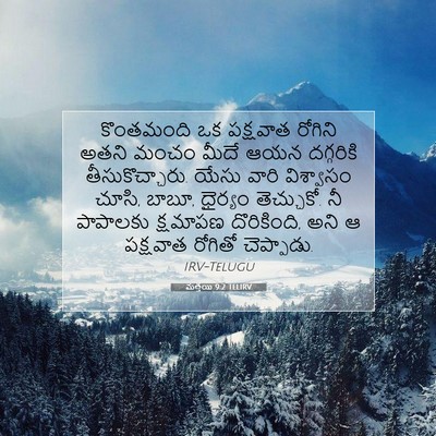 Picture 07 - మత్తయి 9:2 TELIRV - కొంతమంది ఒక - Bible Verse Picture
