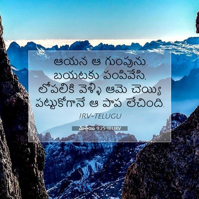 Picture 07 - మత్తయి 9:25 TELIRV - ఆయన ఆ గుంపును - Bible Verse Picture