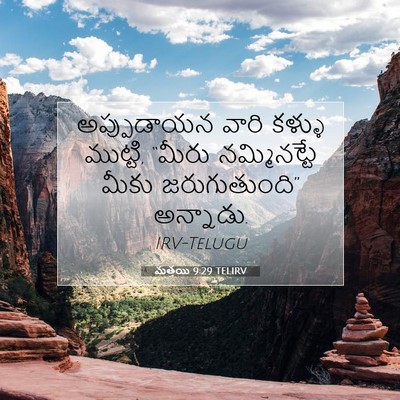 Picture 07 - మత్తయి 9:29 TELIRV - అప్పుడాయన వారి - Bible Verse Picture