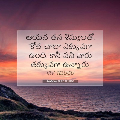 Picture 07 - మత్తయి 9:37 TELIRV - ఆయన తన శిష్యులతో, - Bible Verse Picture