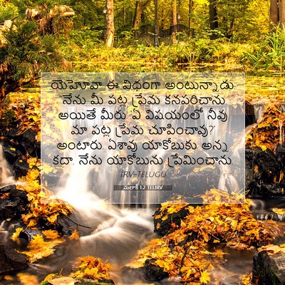 Picture 07 - మలాకీ 1:2 TELIRV - యెహోవా ఈ విధంగా - Bible Verse Picture