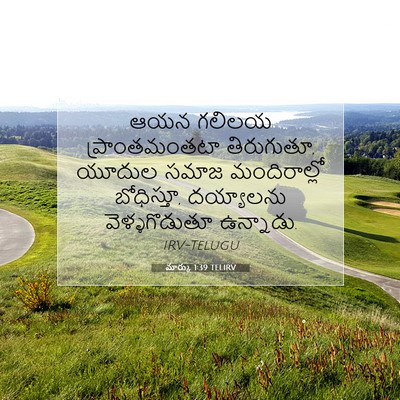 Picture 07 - మార్కు 1:39 TELIRV - ఆయన గలిలయ - Bible Verse Picture