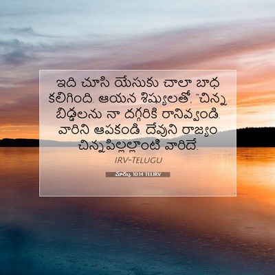 Picture 07 - మార్కు 10:14 TELIRV - ఇది చూసి యేసుకు - Bible Verse Picture