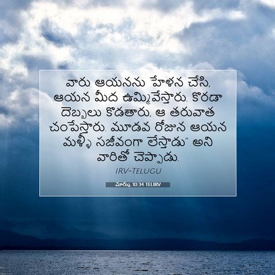 Picture 07 - మార్కు 10:34 TELIRV - వారు ఆయనను హేళన - Bible Verse Picture