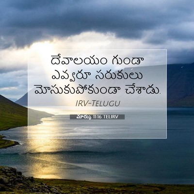 Picture 07 - మార్కు 11:16 TELIRV - దేవాలయం గుండా - Bible Verse Picture