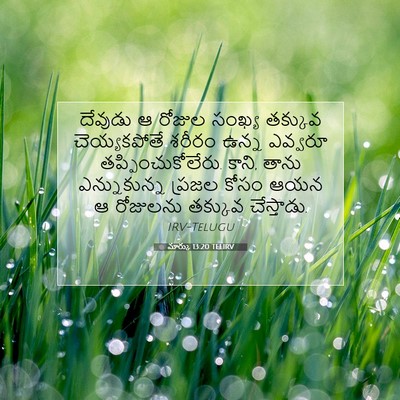 Picture 07 - మార్కు 13:20 TELIRV - దేవుడు ఆ రోజుల - Bible Verse Picture