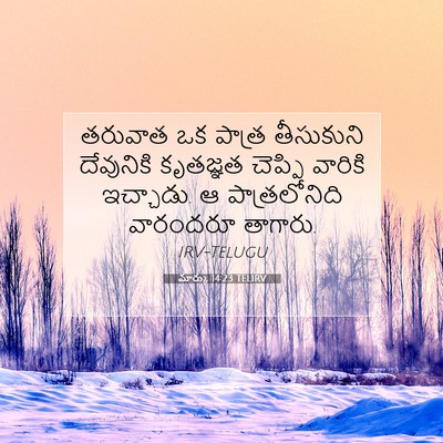 Picture 07 - మార్కు 14:23 TELIRV - తరువాత ఒక పాత్ర - Bible Verse Picture