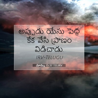 Picture 07 - మార్కు 15:37 TELIRV - అప్పుడు యేసు - Bible Verse Picture