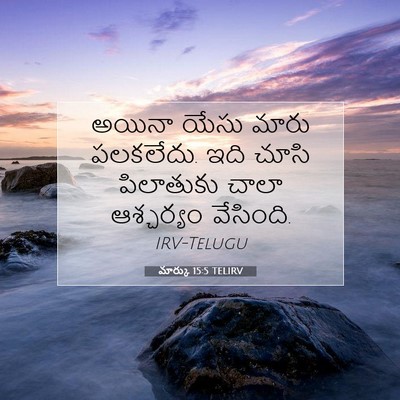 Picture 07 - మార్కు 15:5 TELIRV - అయినా యేసు మారు - Bible Verse Picture
