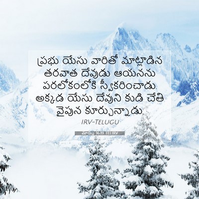 Picture 07 - మార్కు 16:19 TELIRV - ప్రభు యేసు వారితో - Bible Verse Picture