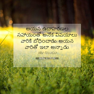 Picture 07 - మార్కు 4:2 TELIRV - ఆయన ఉదాహరణల - Bible Verse Picture