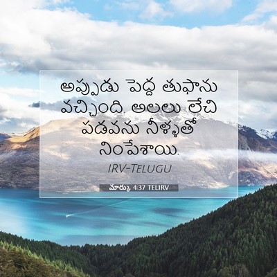 Picture 07 - మార్కు 4:37 TELIRV - అప్పుడు పెద్ద - Bible Verse Picture