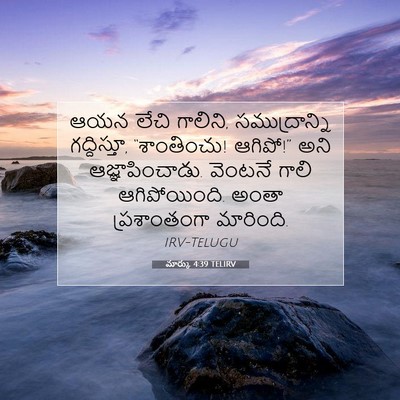 Picture 07 - మార్కు 4:39 TELIRV - ఆయన లేచి గాలిని, - Bible Verse Picture
