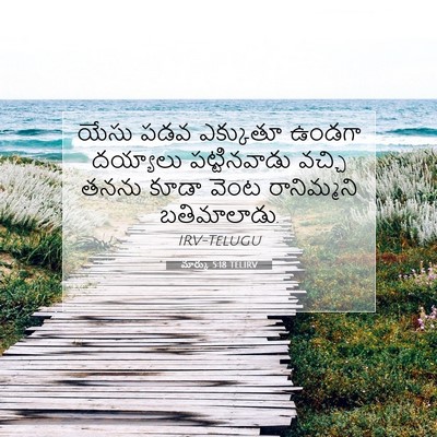 Picture 07 - మార్కు 5:18 TELIRV - యేసు పడవ ఎక్కుతూ - Bible Verse Picture