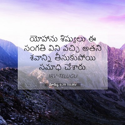Picture 07 - మార్కు 6:29 TELIRV - యోహాను శిష్యులు ఈ - Bible Verse Picture