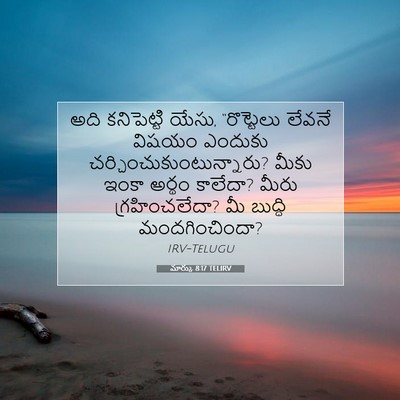 Picture 07 - మార్కు 8:17 TELIRV - అది కనిపెట్టి - Bible Verse Picture