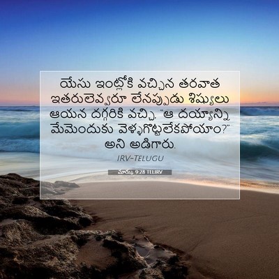 Picture 07 - మార్కు 9:28 TELIRV - యేసు ఇంట్లోకి - Bible Verse Picture