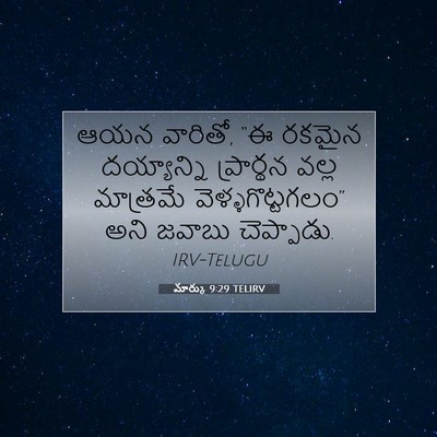 Picture 07 - మార్కు 9:29 TELIRV - ఆయన వారితో, “ఈ - Bible Verse Picture