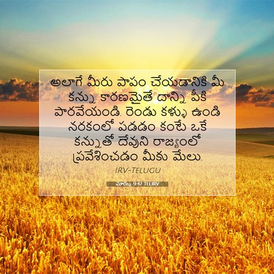 Picture 07 - మార్కు 9:47 TELIRV - అలాగే మీరు పాపం - Bible Verse Picture