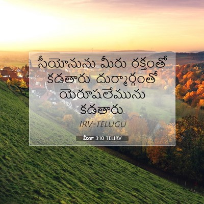 Picture 07 - మీకా 3:10 TELIRV - సీయోనును మీరు - Bible Verse Picture