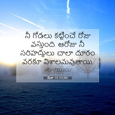Picture 07 - మీకా 7:11 TELIRV - నీ గోడలు కట్టించే - Bible Verse Picture