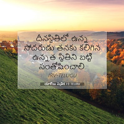 Picture 07 - యాకోబు పత్రిక 1:9 TELIRV - దీనస్థితిలో ఉన్న - Bible Verse Picture