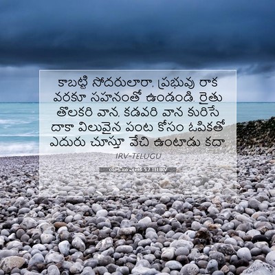 Picture 07 - యాకోబు పత్రిక 5:7 TELIRV - కాబట్టి - Bible Verse Picture