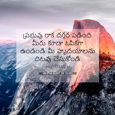 Picture 07 - యాకోబు పత్రిక 5:8 TELIRV - ప్రభువు రాక దగ్గర - Bible Verse Picture