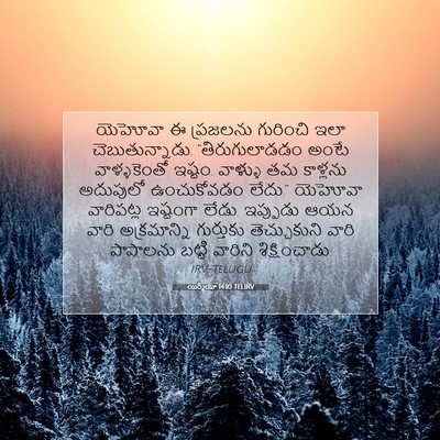 Picture 07 - యిర్మీయా 14:10 TELIRV - యెహోవా ఈ ప్రజలను - Bible Verse Picture