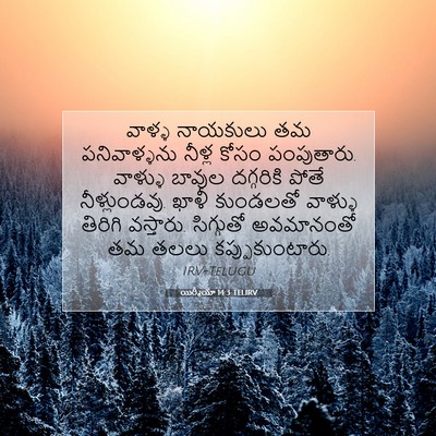Picture 07 - యిర్మీయా 14:3 TELIRV - వాళ్ళ నాయకులు తమ - Bible Verse Picture