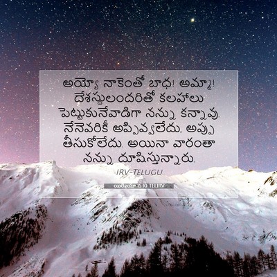 Picture 07 - యిర్మీయా 15:10 TELIRV - అయ్యో నాకెంతో బాధ! - Bible Verse Picture