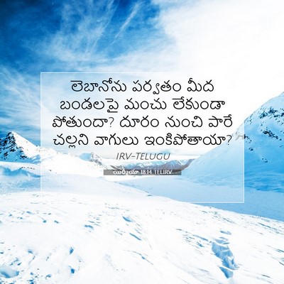 Picture 07 - యిర్మీయా 18:14 TELIRV - లెబానోను పర్వతం - Bible Verse Picture