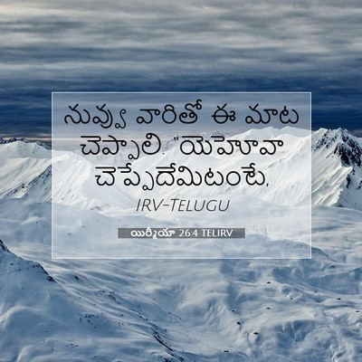 Picture 07 - యిర్మీయా 26:4 TELIRV - నువ్వు వారితో ఈ - Bible Verse Picture