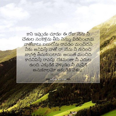 Picture 07 - యిర్మీయా 40:4 TELIRV - కాని ఇప్పుడు చూడు! - Bible Verse Picture