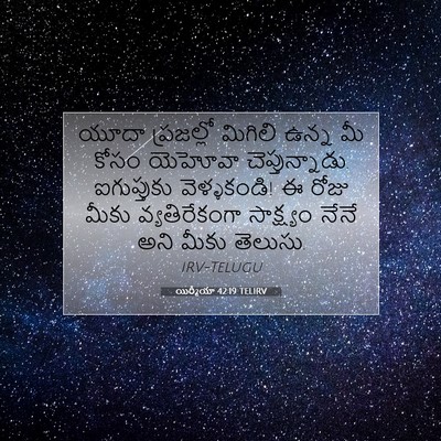 Picture 07 - యిర్మీయా 42:19 TELIRV - యూదా ప్రజల్లో - Bible Verse Picture