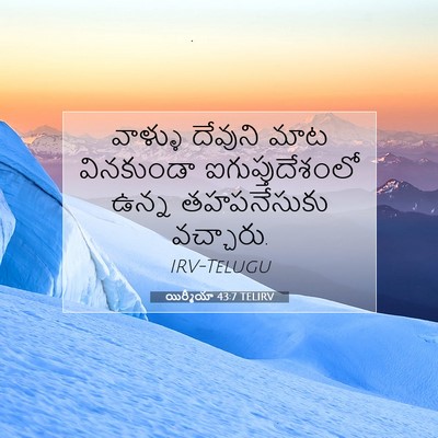 Picture 07 - యిర్మీయా 43:7 TELIRV - వాళ్ళు దేవుని మాట - Bible Verse Picture