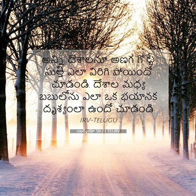 Picture 07 - యిర్మీయా 50:23 TELIRV - అన్ని దేశాలనూ అణగ - Bible Verse Picture