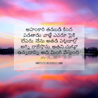 Picture 07 - యిర్మీయా 50:32 TELIRV - అహంకారి తడబడి - Bible Verse Picture