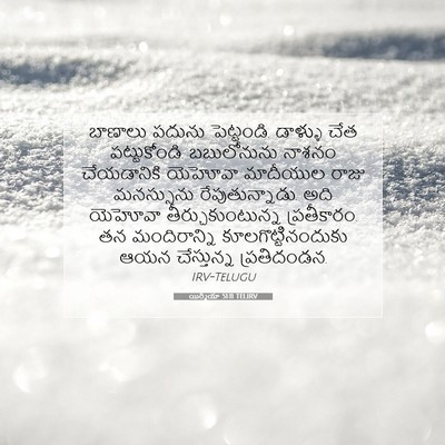 Picture 07 - యిర్మీయా 51:11 TELIRV - బాణాలు పదును - Bible Verse Picture